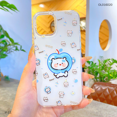 Ốp IP 11 Pro Max lưng cứng gấu đội táo xanh dương