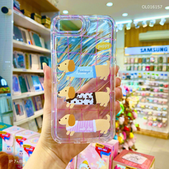 Ốp IP 7+/8+ dẻo trong 3 cún kẻ ô