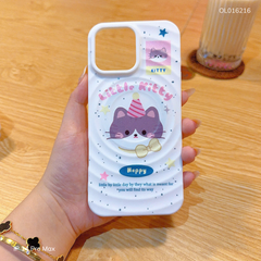 Ốp iPhone 14 Pro Max dẻo magsafe vân tròn Little Kitty