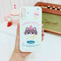 Ốp IP 16 Plus dẻo magsafe vân tròn Little Kitty
