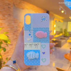 ** Ốp IP Xs Max họa tiết tim nơ đính charm