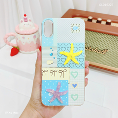 ** Ốp IP Xs Max họa tiết tim nơ đính charm