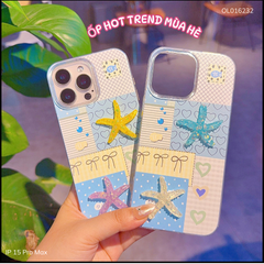 ** Ốp IP 15 Pro Max họa tiết tim nơ đính charm