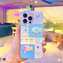 ** Ốp IP 16 Pro Max họa tiết tim nơ đính charm