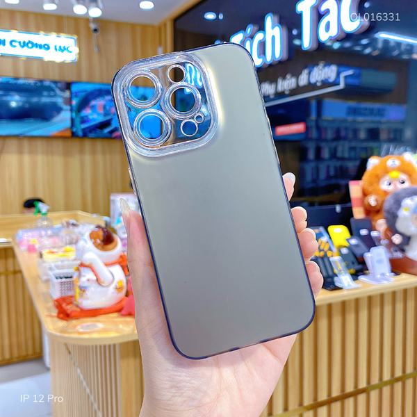 Ốp IP 12 Pro nhám bạc full màu