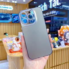Ốp IP 12 Pro nhám bạc full màu