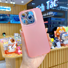 Ốp IP 15 Pro nhám bạc full màu