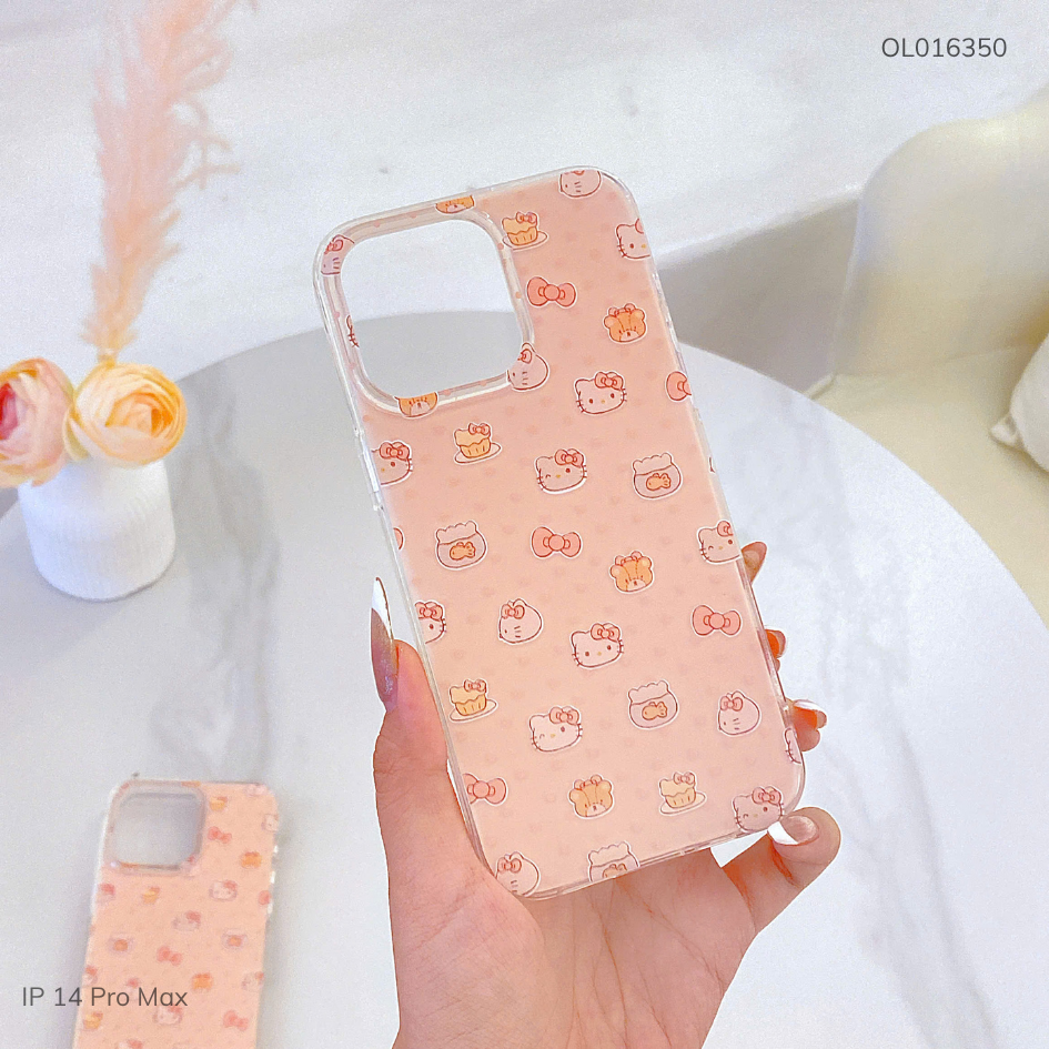 Ốp IP 14 Pro Max viền trong nhiều mặt kitty