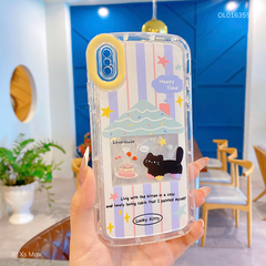Ốp IP Xs Max dẻo trong in mèo đen Love House