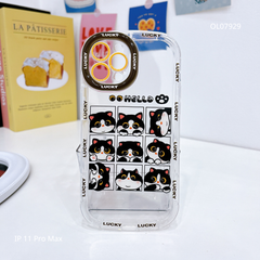 Ốp IP 11 Pro Max dẻo trong 9 icon mèo đen hello