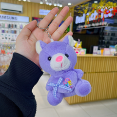 ** Móc khoá nhồi bông Gấu ôm tim tím