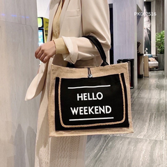 Túi cói đi biển, đi chơi Hello Weekend