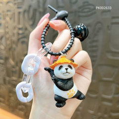 Móc khóa Panda đội nón lá gài dây