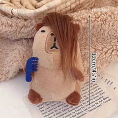 ** Móc khoá bông Capybara nâu tóc vuốt