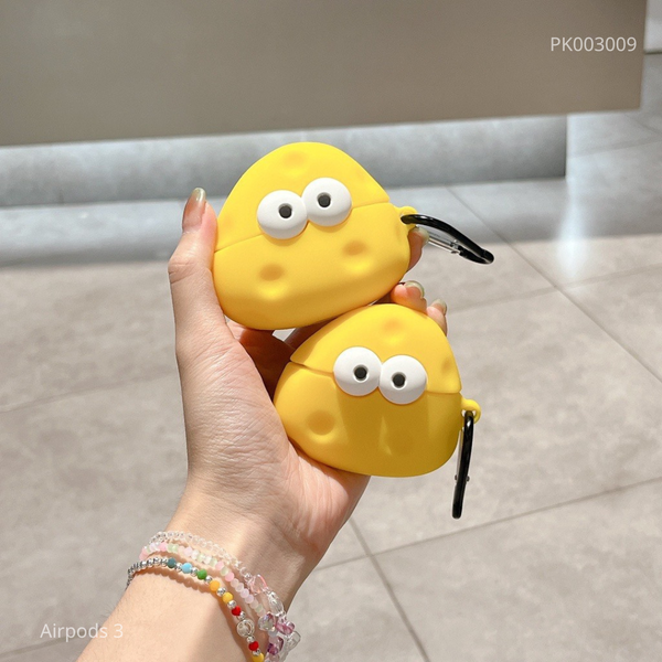 Case Airpods 3 dẻo phô mai vàng 2 mắt