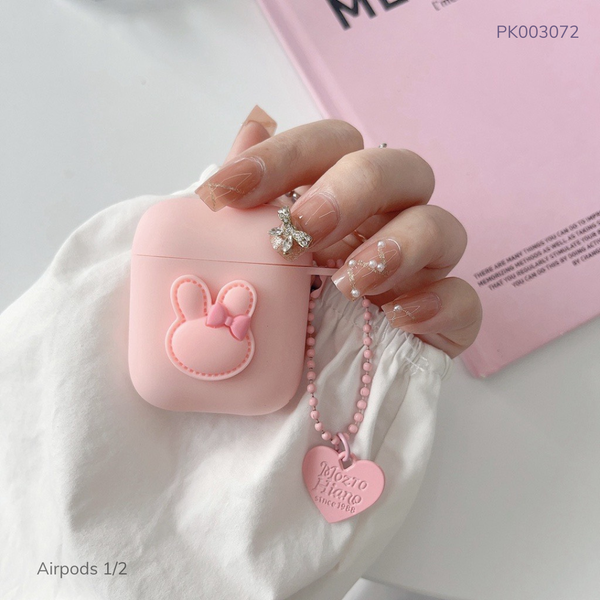 ** Case Airpods 1/2 dẻo đính Loopy đội Gấu sao chuỗi tim