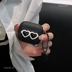 ** Case Airpods 1/2 dẻo đen đính mắt kính