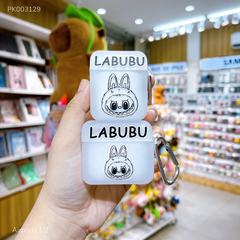 Case Airpods 1/2 dẻo mặt Labubu nền trắng