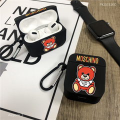 Case Airpods 3 dẻo Moschino nền đen