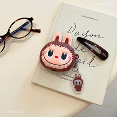 ** Case Airpods 1/2 mặt Labubu nâu