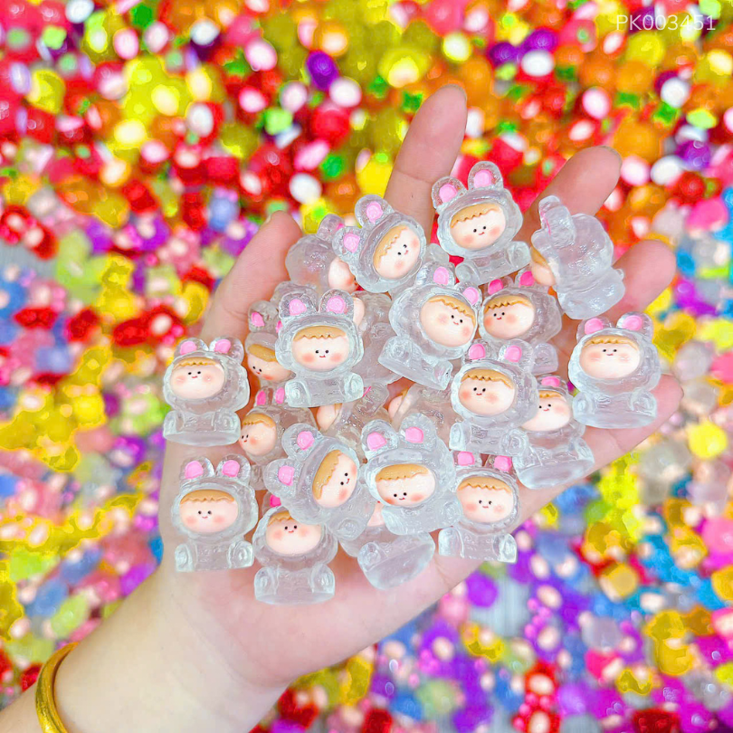 ** Charm Cô gái thỏ màu trong