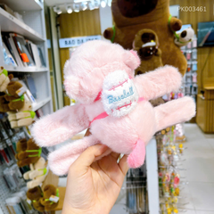 ** Gấu bông Capybara HỒNG balo Rùa ôm tay