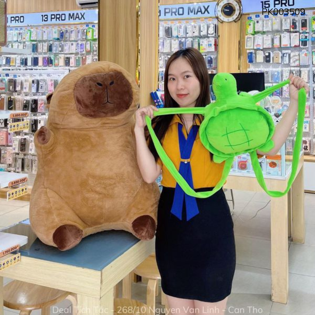 ** Gấu bông Capybara balo rùa size đại