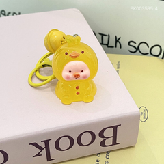 ** Móc khóa Charm Heo màu trong