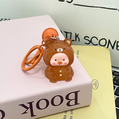 ** Móc khóa Charm Heo màu trong