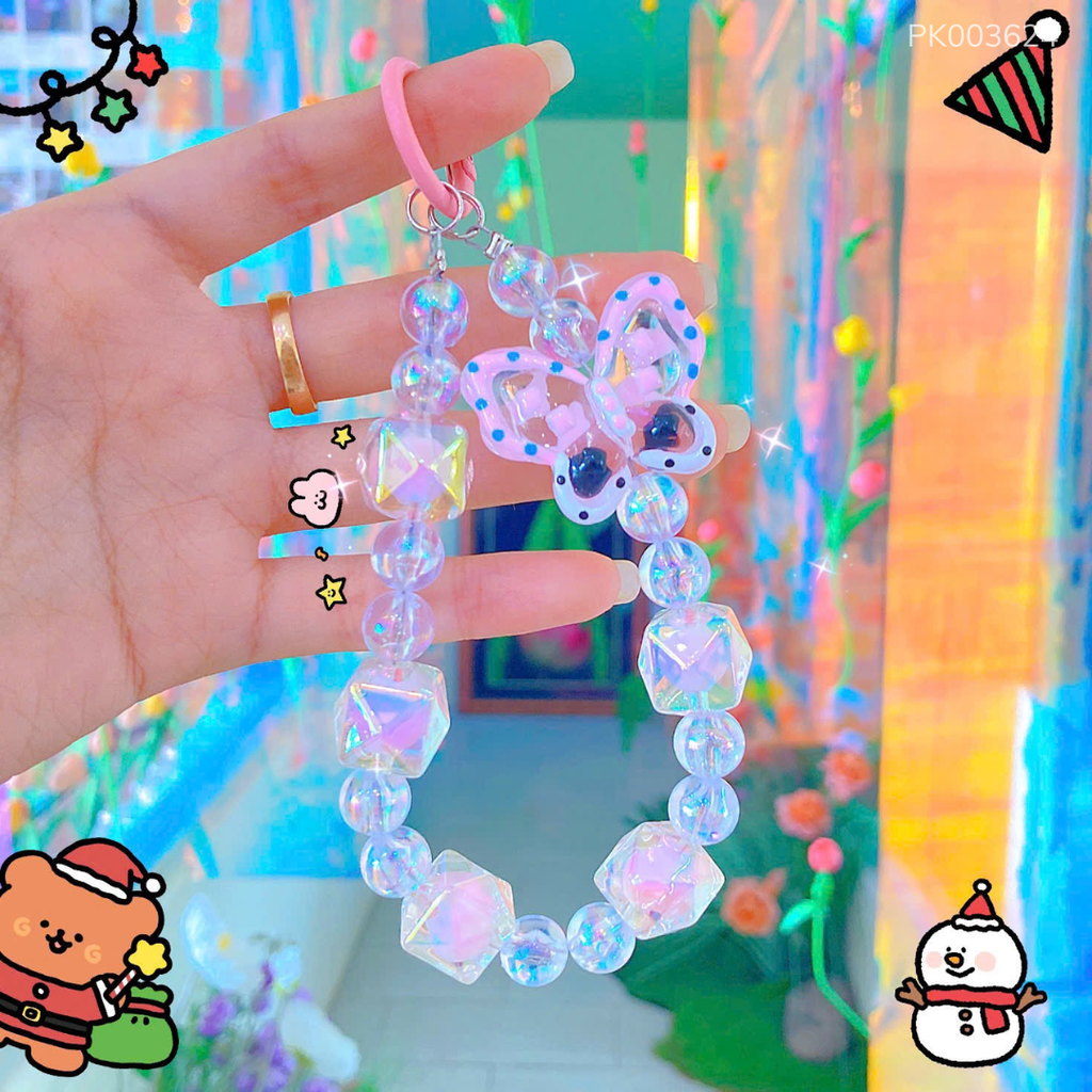 ** Móc khoá chuỗi nơ/cô gái kixi 1 khoen