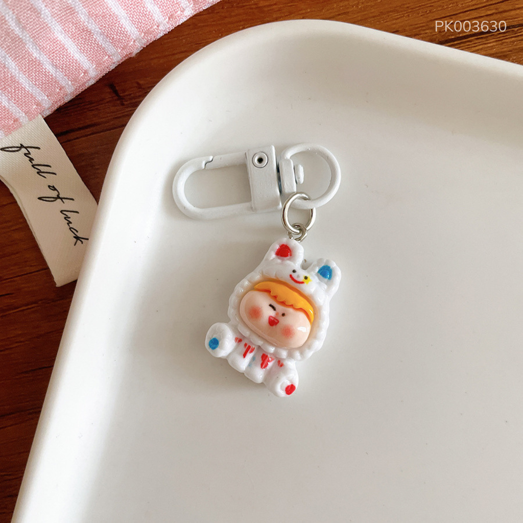 ** Móc khóa Mini charm thỏ cô gái