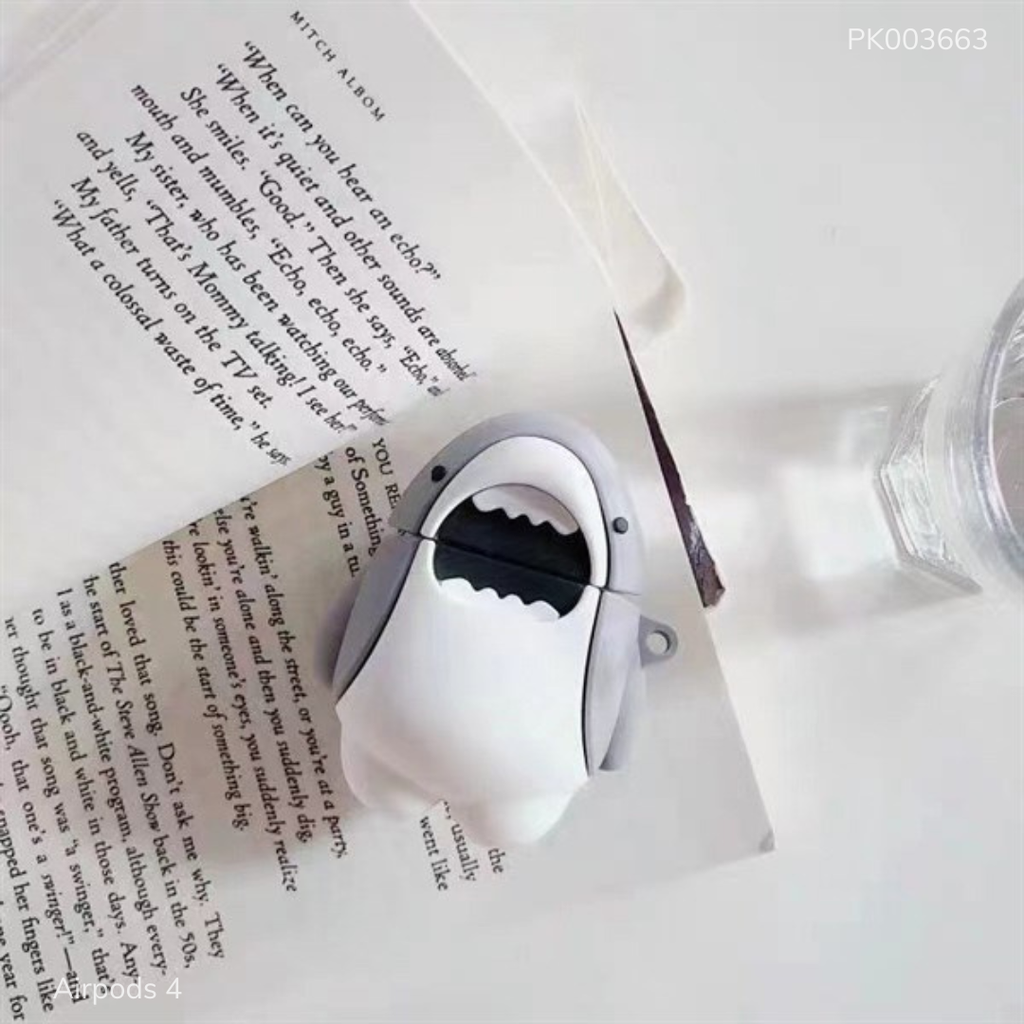 ** Case Airpods 4 dẻo cá mập xám