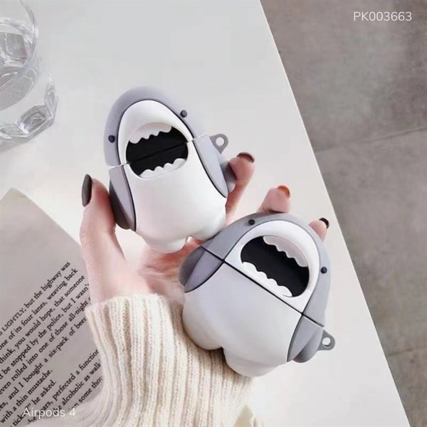 ** Case Airpods 4 dẻo cá mập xám
