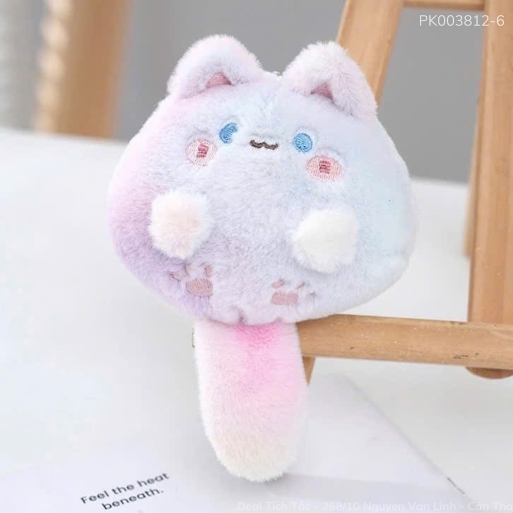 ** Móc khóa bông mèo bóp đuôi kêu