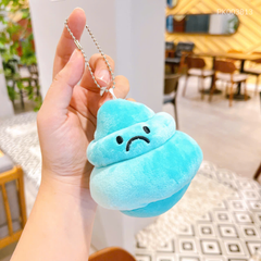 ** Móc khóa bông kem mặt buồn xanh mint