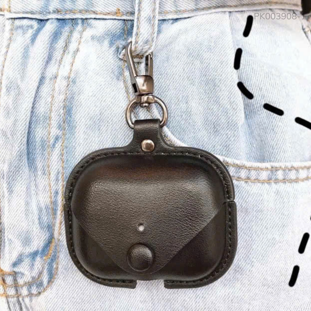 ** Case Airpods 1/2 vân da có nút cài nhiều màu