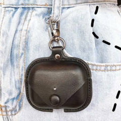 ** Case Airpods 1/2 vân da có nút cài nhiều màu