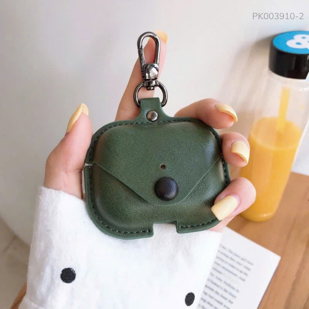 ** Case Airpods 3 vân da có nút cài nhiều màu