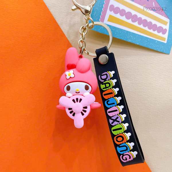 ** Móc khóa thỏ hồng ngồi máy bay hồng