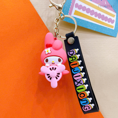 ** Móc khóa thỏ hồng ngồi máy bay hồng