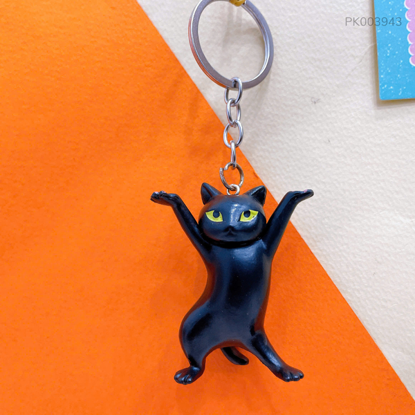 ** Móc khóa mèo đen đứng 2 chân