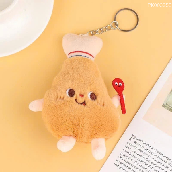 ** Móc khóa bông đùi gà cầm muỗng đỏ