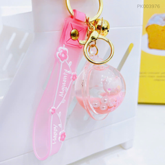 ** Móc khóa nước kitty quả cầu tròn
