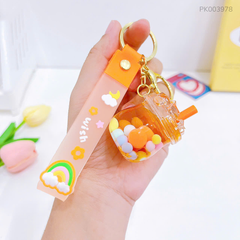 ** Móc khóa nước ly nước nhiều topping