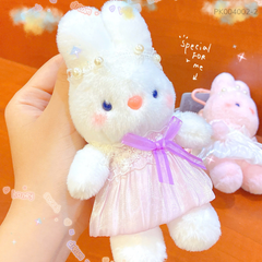 ** Móc khóa bông thỏ mặc đầm