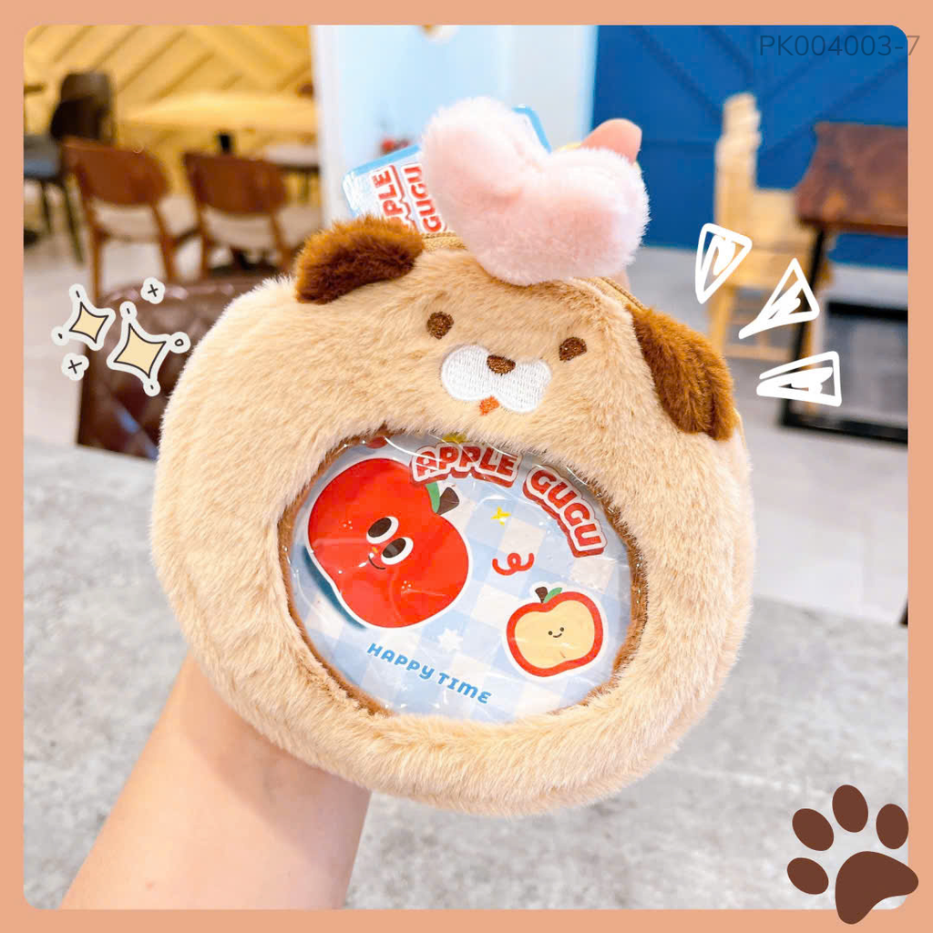 ** Móc khóa ví bông mặt trong hình thú