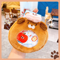 ** Móc khóa ví bông mặt trong hình thú