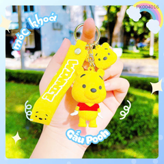 ** Móc khóa silicon gấu Pooh vàng