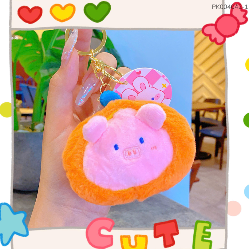 ** Móc khóa bông quả đào thú