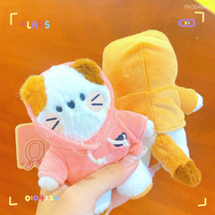 ** Móc khóa bông gấu mặc áo hoddie
